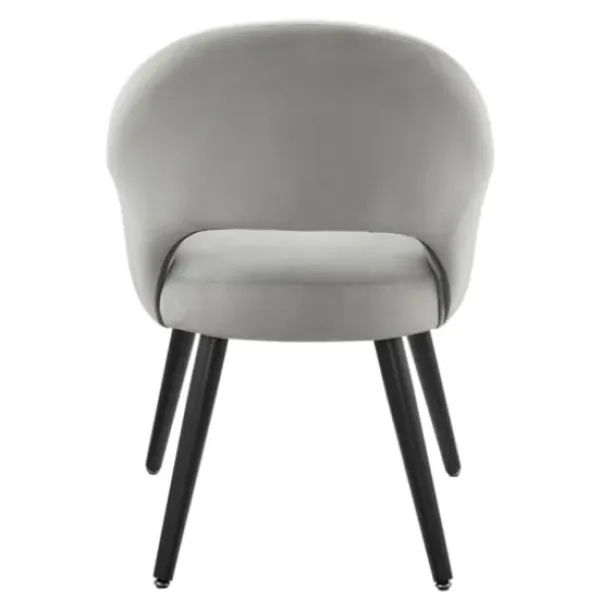 Dining Chairs-Kirkland's Home Velvet Curved Open Back Dining Chair Gray