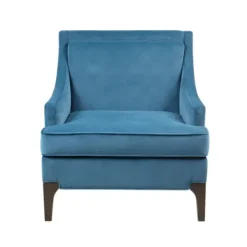 Accent Chairs-Kirkland's Home Velvet Martha Stewart Accent Chair Blue