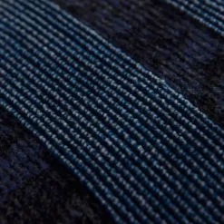 Pillows-Kirkland's Home Velvet Navy Monochrome Stripe Lumbar Pillow Blue