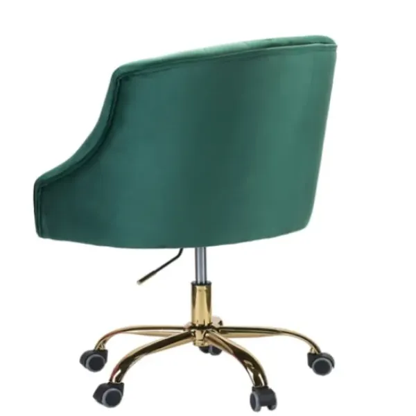 Office Furniture-Kirkland's Home Velvet Tufted Golden Leg Swivel Office Chair Green