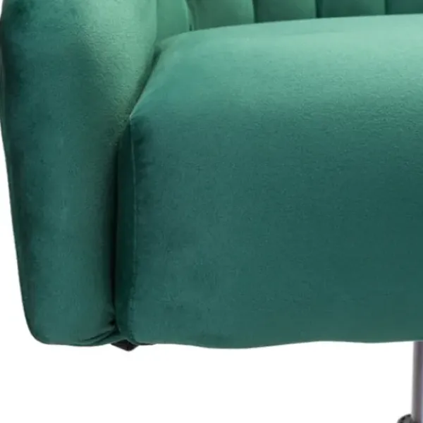 Office Furniture-Kirkland's Home Velvet Tufted Golden Leg Swivel Office Chair Green