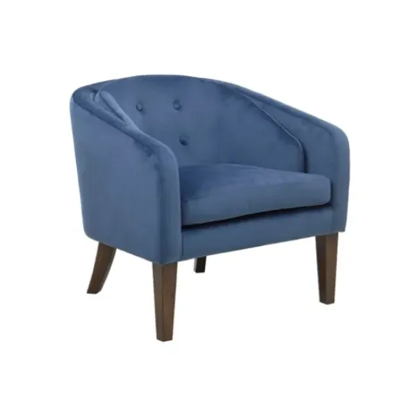 Accent Chairs-Kirkland's Home Velvet Tufted Midcentury Modern Accent Chair Blue