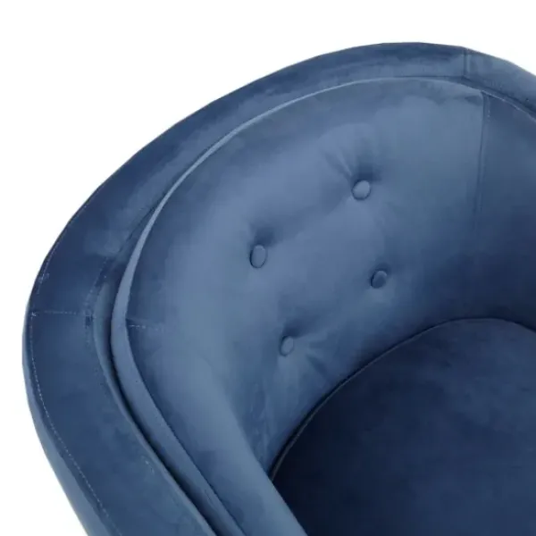 Accent Chairs-Kirkland's Home Velvet Tufted Midcentury Modern Accent Chair Blue