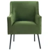 Accent Chairs-Kirkland's Home Velvet Upholstered Black Legs Accent Chair Green
