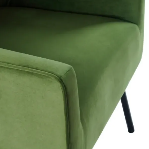 Accent Chairs-Kirkland's Home Velvet Upholstered Black Legs Accent Chair Green