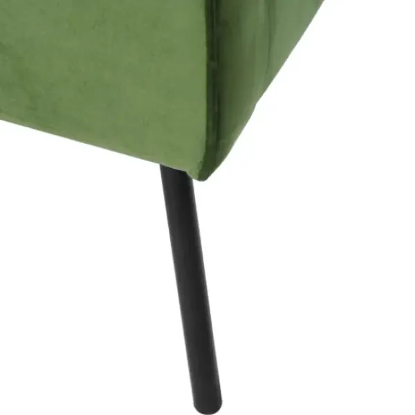 Accent Chairs-Kirkland's Home Velvet Upholstered Black Legs Accent Chair Green
