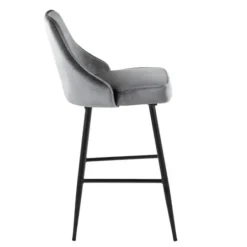 Bar Stools & Counter Height Stools-Kirkland's Home Velvet Upholstered Counter Stools, Set Of 2 Gray