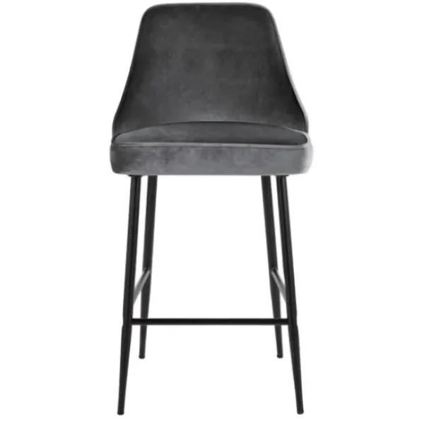 Bar Stools & Counter Height Stools-Kirkland's Home Velvet Upholstered Counter Stools, Set Of 2 Gray