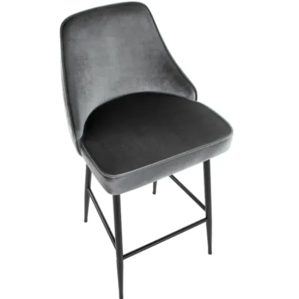 Bar Stools & Counter Height Stools-Kirkland's Home Velvet Upholstered Counter Stools, Set Of 2 Gray