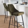 Bar Stools & Counter Height Stools-Kirkland's Home Velvet Upholstered Counter Stools, Set Of 2 Green