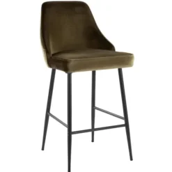 Bar Stools & Counter Height Stools-Kirkland's Home Velvet Upholstered Counter Stools, Set Of 2 Green