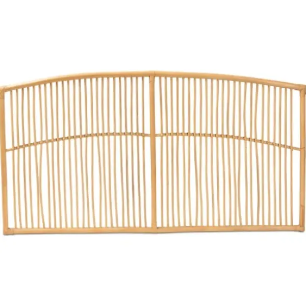 Beds & Headboards-Kirkland's Home Vertical Weave Rat Queen Headboard Tan