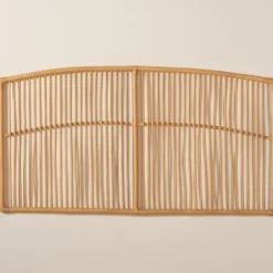 Beds & Headboards-Kirkland's Home Vertical Weave Rat Queen Headboard Tan