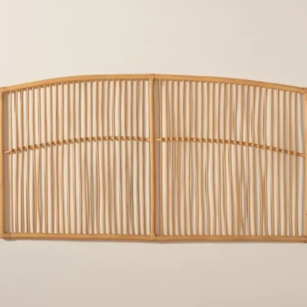 Beds & Headboards-Kirkland's Home Vertical Weave Rat Queen Headboard Tan