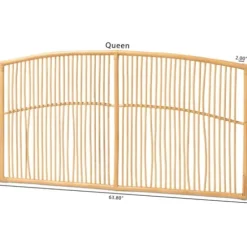 Beds & Headboards-Kirkland's Home Vertical Weave Rat Queen Headboard Tan