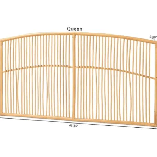Beds & Headboards-Kirkland's Home Vertical Weave Rat Queen Headboard Tan