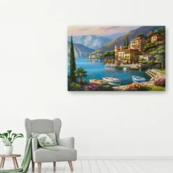 Canvas Art-Kirkland's Home Villa Bella Vista Canvas Art Print, 60X40 In. Blue/Multi