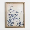 Framed Art-Kirkland's Home Vintage Blue Leaf Ii Framed Art Print Blue/Tan