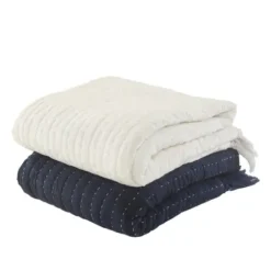 Blankets & Throws-Kirkland's Home Vintage Cotton Fringe Throw Ivory
