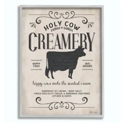 Wall Quotes & Signs-Kirkland's Home Vintage Creamery Cow Framed Wall Plaque Ivory