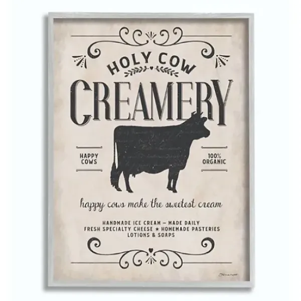 Wall Quotes & Signs-Kirkland's Home Vintage Creamery Cow Framed Wall Plaque Ivory