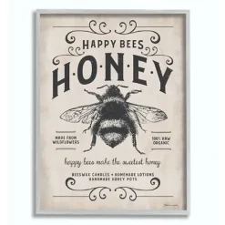 Wall Quotes & Signs-Kirkland's Home Vintage Honey Bee Framed Wall Plaque Ivory