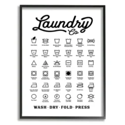 Wall Quotes & Signs-Kirkland's Home Vintage Laundry Chart Framed Wall Plaque Black/White