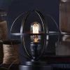 Table Lamps-Kirkland's Home Vintage Metal Sphere Lamp Black