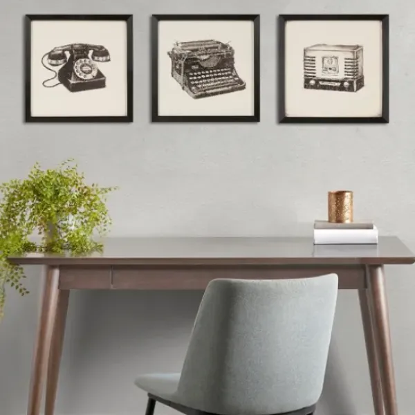 Framed Art-Kirkland's Home Vintage Model Framed Art Prints, Set Of 3 Black/Ivory