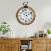 Clocks-Kirkland's Home Vintage Pocket Watch Wooden Wall Clock