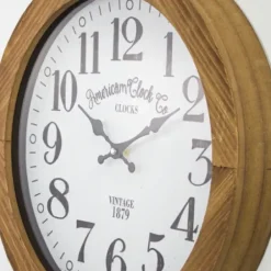 Clocks-Kirkland's Home Vintage Pocket Watch Wooden Wall Clock