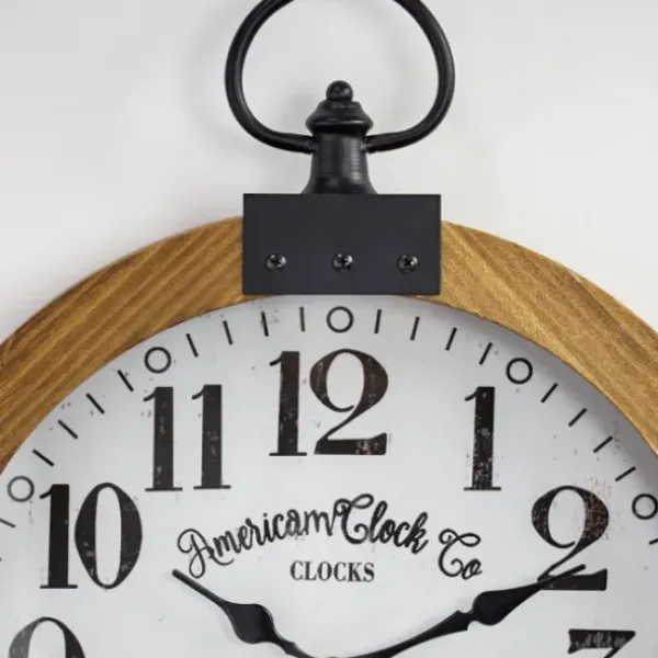 Clocks-Kirkland's Home Vintage Pocket Watch Wooden Wall Clock