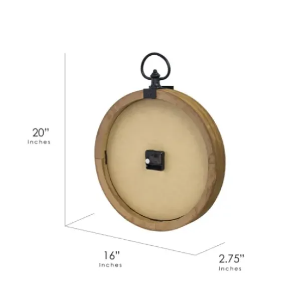 Clocks-Kirkland's Home Vintage Pocket Watch Wooden Wall Clock