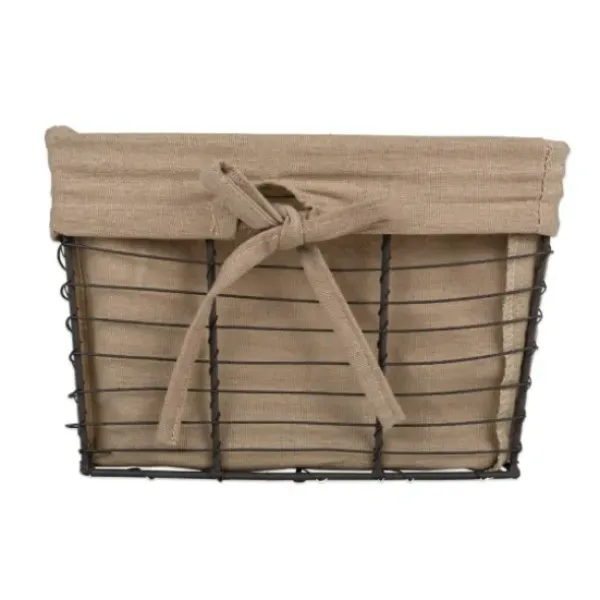 Baskets & Boxes-Kirkland's Home Vintage Wire Baskets With Taupe Liner, Set Of 3 Tan