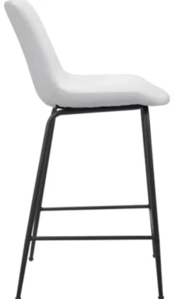 Bar Stools & Counter Height Stools-Kirkland's Home Vinyl And Steel Counter Stool White
