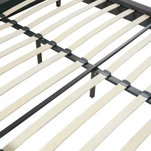 Beds & Headboards-Kirkland's Home Viv Charcoal Diamond Tufted Queen Bed Frame Gray
