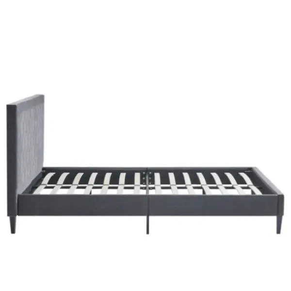 Beds & Headboards-Kirkland's Home Viv Charcoal Diamond Tufted Full Bed Frame Gray