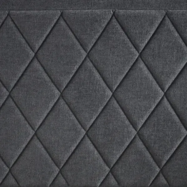 Beds & Headboards-Kirkland's Home Viv Charcoal Diamond Tufted Full Bed Frame Gray
