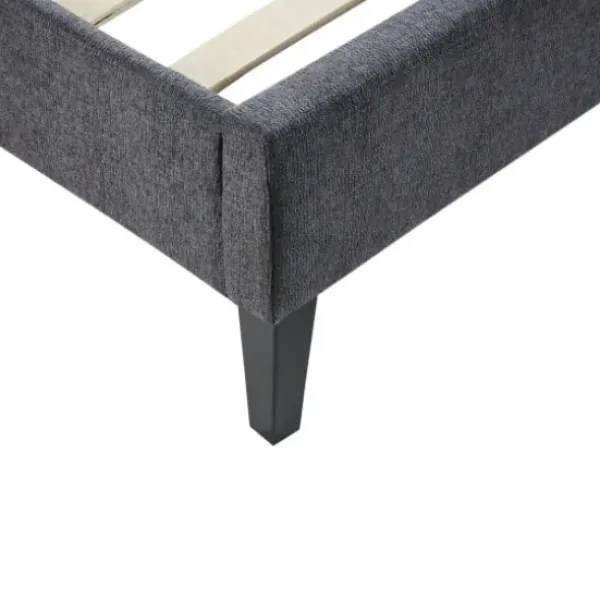 Beds & Headboards-Kirkland's Home Viv Charcoal Diamond Tufted Full Bed Frame Gray