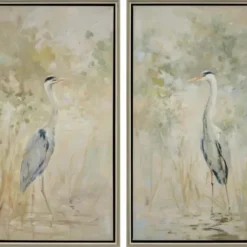 Framed Art-Kirkland's Home Wading Heron 2-Pc. Floater Framed Art Print Set Tan
