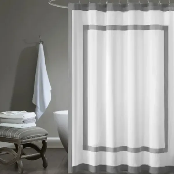 Shower Curtains-Kirkland's Home Waffle Weave Cotton Shower Curtain White