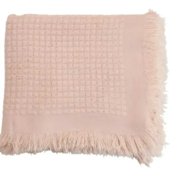 Blankets & Throws-Kirkland's Home Waffle Weave Throw Blanket Pink