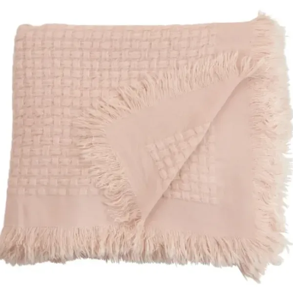 Blankets & Throws-Kirkland's Home Waffle Weave Throw Blanket Pink