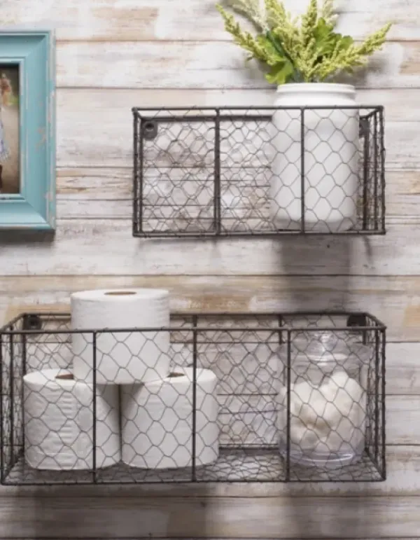 Wall Storage-Kirkland's Home Wall Hanging Chicken Wire Baskets, Set Of 2