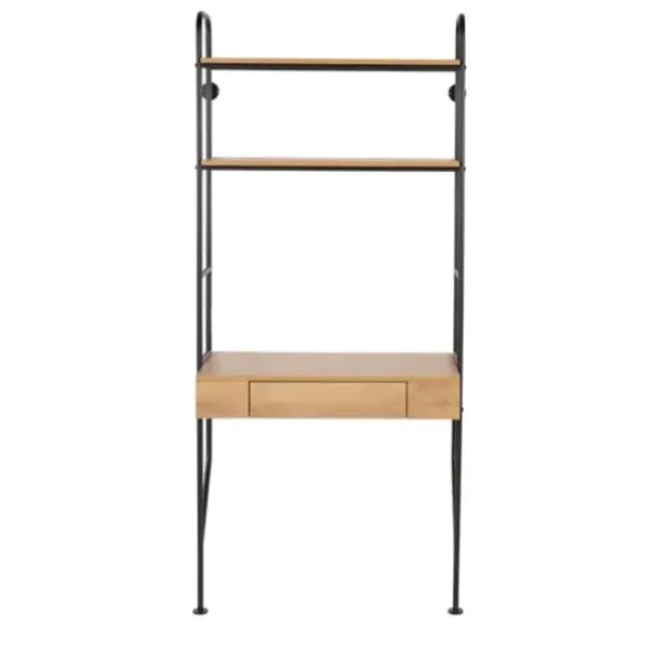 Office Furniture-Kirkland's Home Wall-Mounted Steel And Blonde Wood Desk