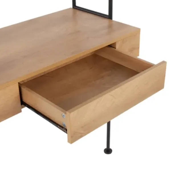 Office Furniture-Kirkland's Home Wall-Mounted Steel And Blonde Wood Desk