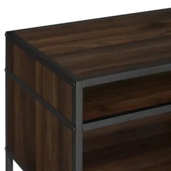 Accent & End Tables-Kirkland's Home Walnut And Metal Mid-Century Modern Accent Table