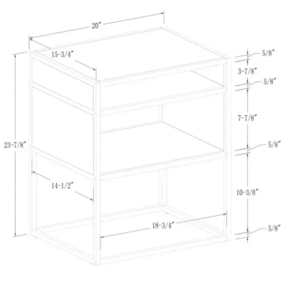 Accent & End Tables-Kirkland's Home Walnut And Metal Mid-Century Modern Accent Table