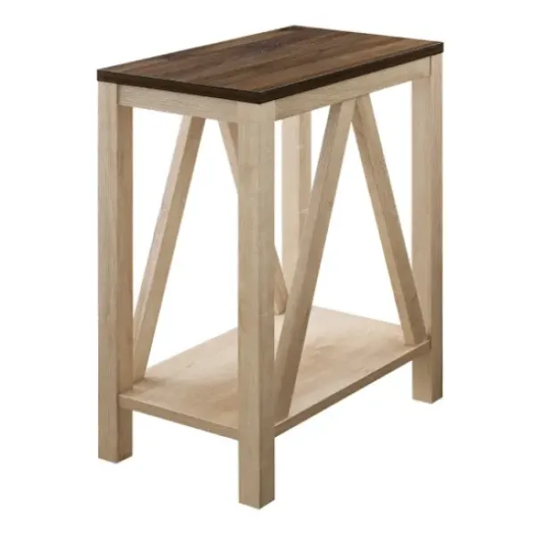 Accent & End Tables-Kirkland's Home Walnut And White Oak Narrow Frame Accent Table Brown