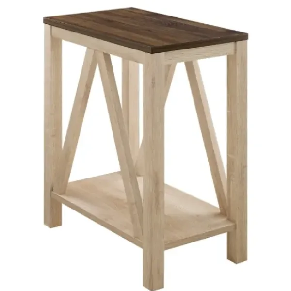 Accent & End Tables-Kirkland's Home Walnut And White Oak Narrow Frame Accent Table Brown
